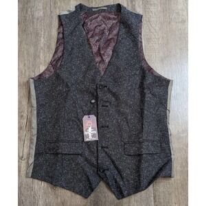 NWT Harry Brown Skinny Fit Vest 40L Tall Men's Grey 40inch Waist